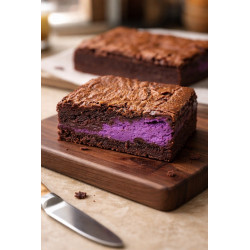 Ube cheesecake brownie
