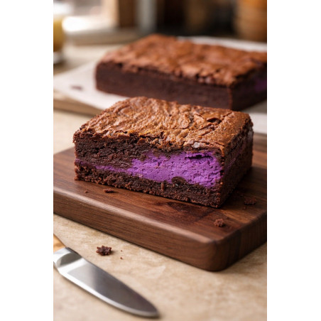 Ube cheesecake brownie